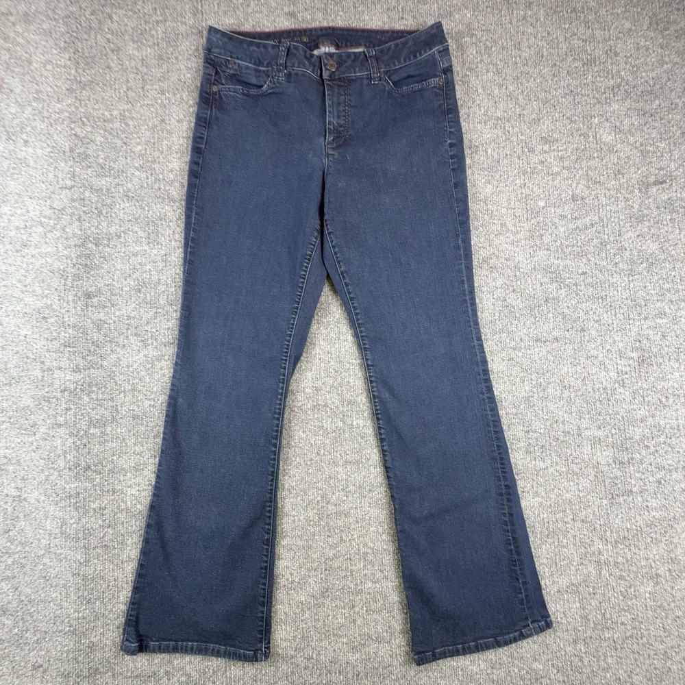 Talbots Curvy Boot Jeans Womens 10/30 Blue Dark Wash Mid Rise Bootcut Stretch